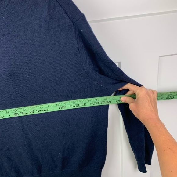 J Crew Factory Mens XL 100% Cotton half zip sweater Navy Blue Mock Neck - Picture 8 of 10